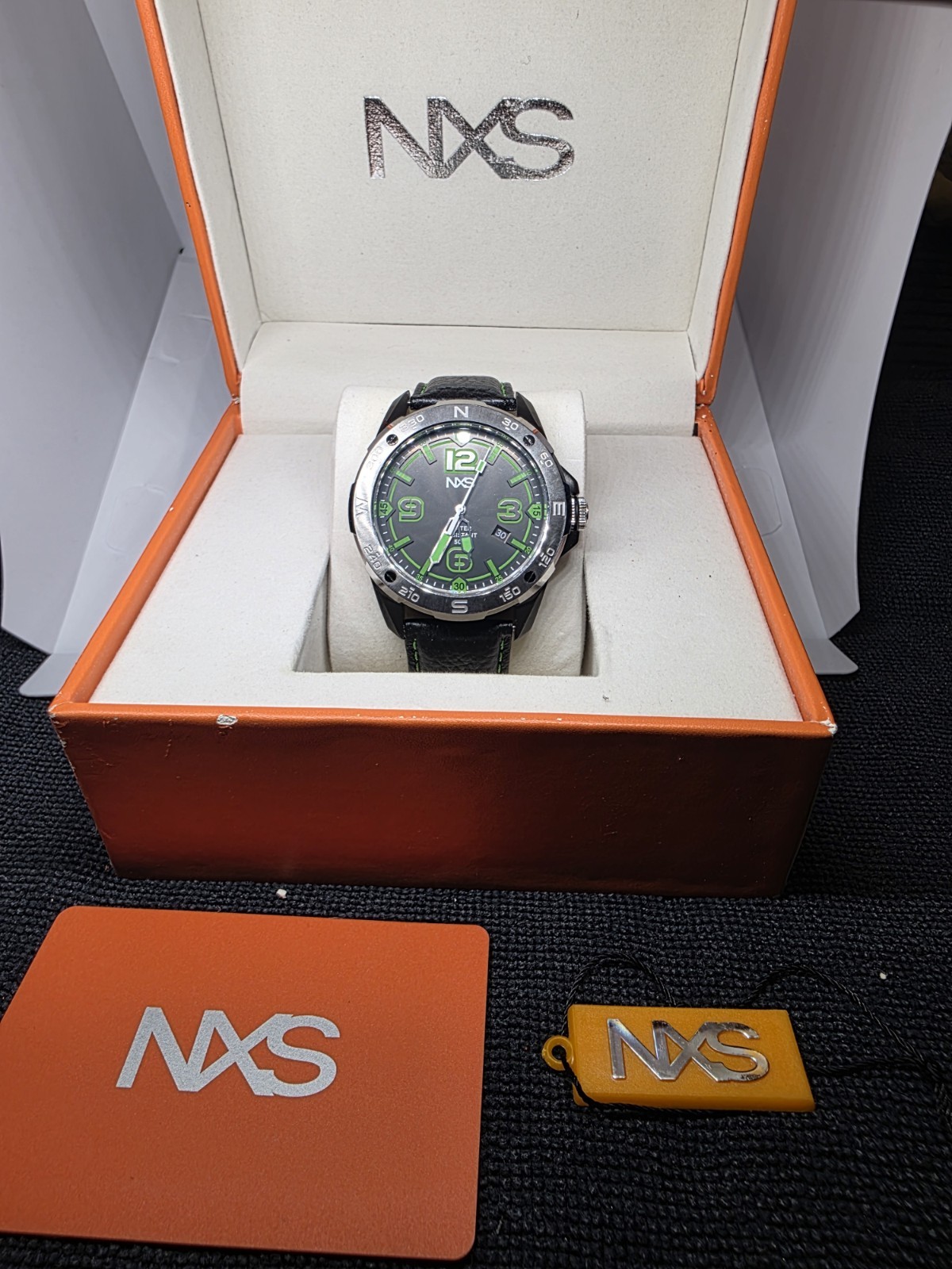 NXS Travis Pastrana Kadono Men’s Quartz 45mm Leather Strap Date w/ Box
