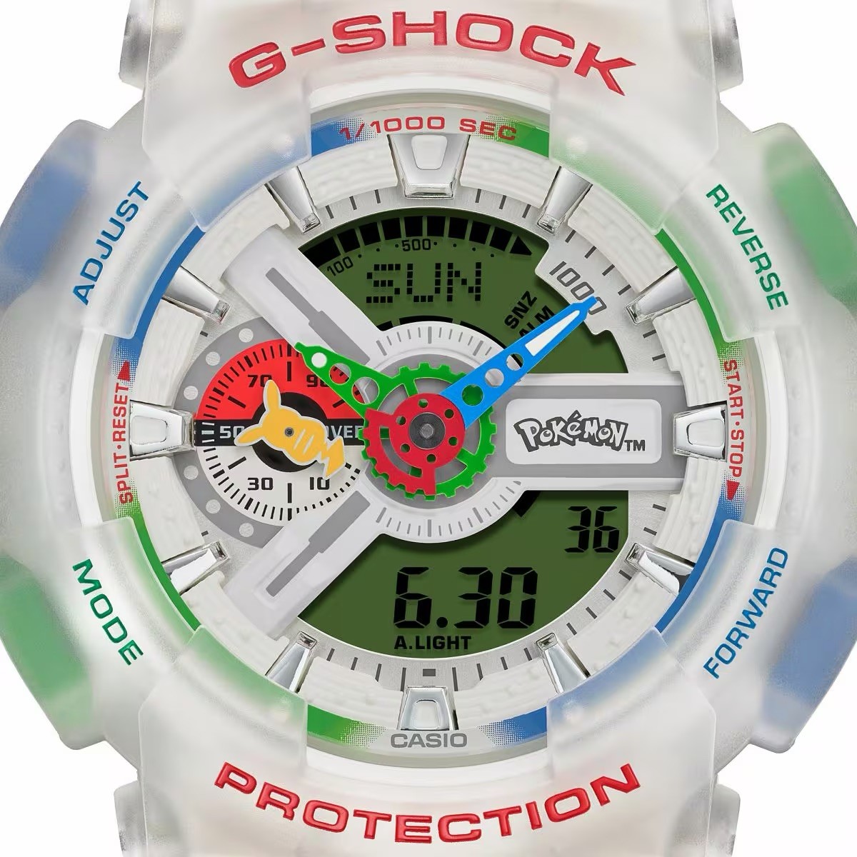 Casio G-Shock x Pokemon 30th Anniversary GA-110PKM-7A in hand