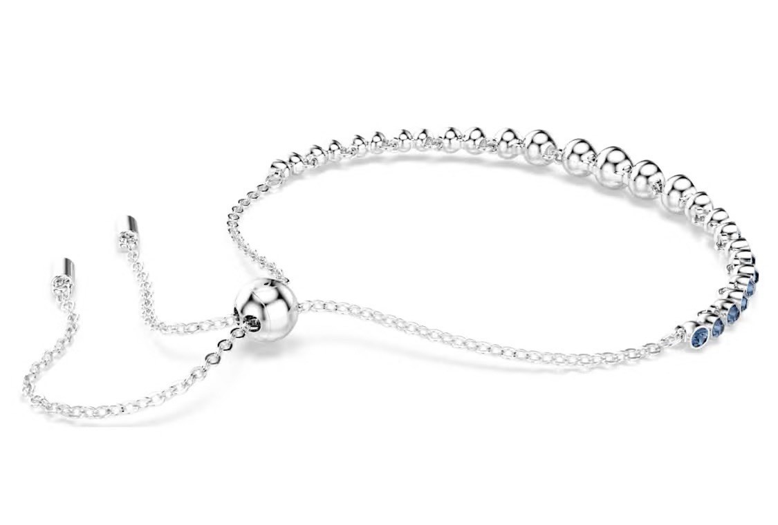 Swarovski Imber Emily bracelet Mixed round cuts, Blue, Rhodium plated 5663394