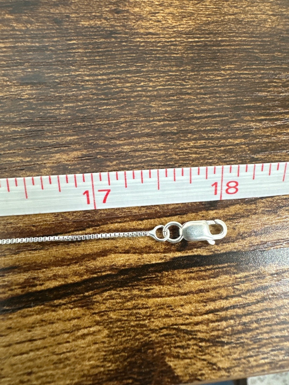 Sterling Silver Box Chain Necklace 18 In 0.8mm Lightweight 2.4 g Lobster Clasp