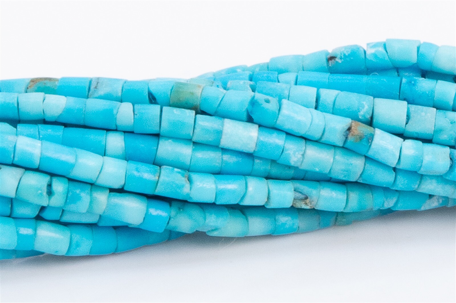 1x1MM Aqua Blue Turquoise Round Tube Grade AAA Genuine Natural Loose Beads 14″