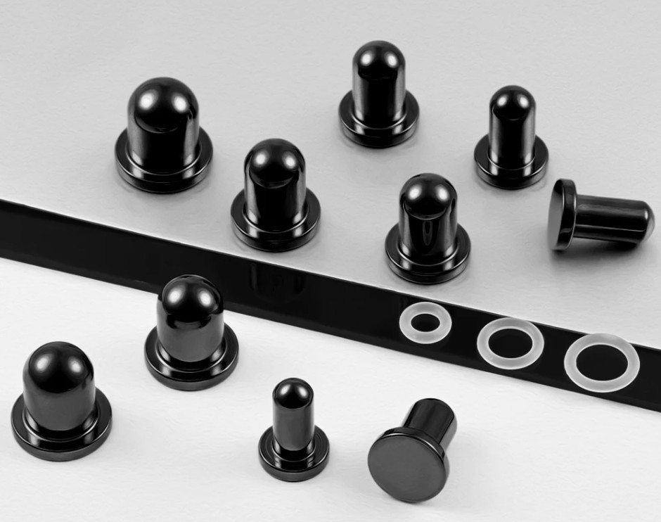 1x 6.5-10mm Mirror Black Bullet Cylinder Ear Plug Tunnel Piercing Expander Taper