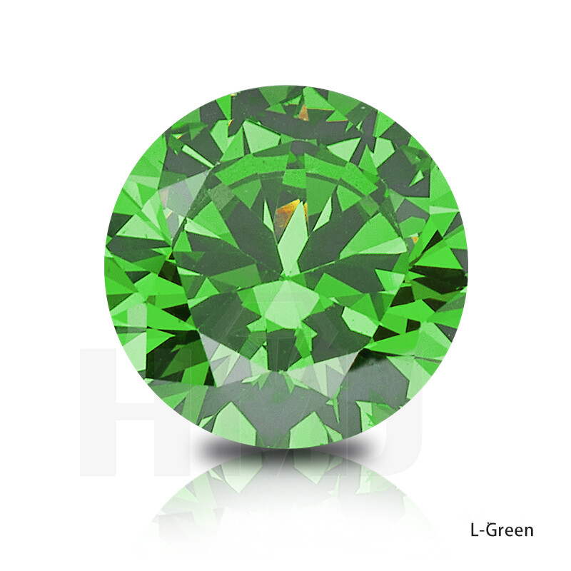 0.8~15mm 300pcs Round Green Loose CZ Stone High Quality Cubic Zirconia Gemstone