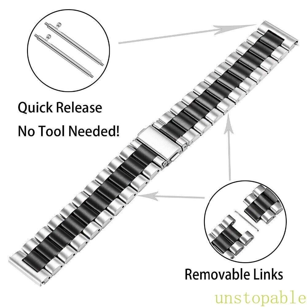 18/20/22/24mm Metal Watch Band Strap Replacement Stainless Steel Wrist Bracelet