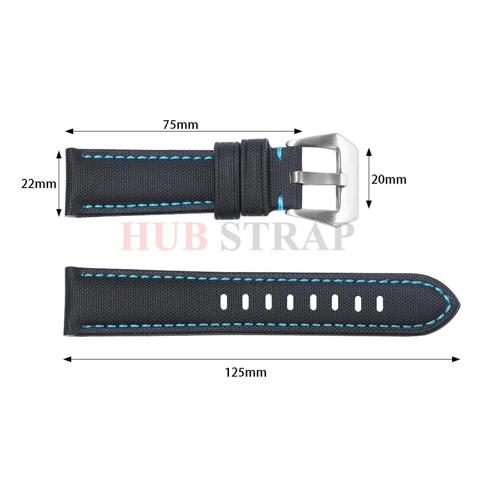 Genuine Sailcloth Watch Band 20mm 22mm 24mm 26mm Waterproof Quick Release Strap