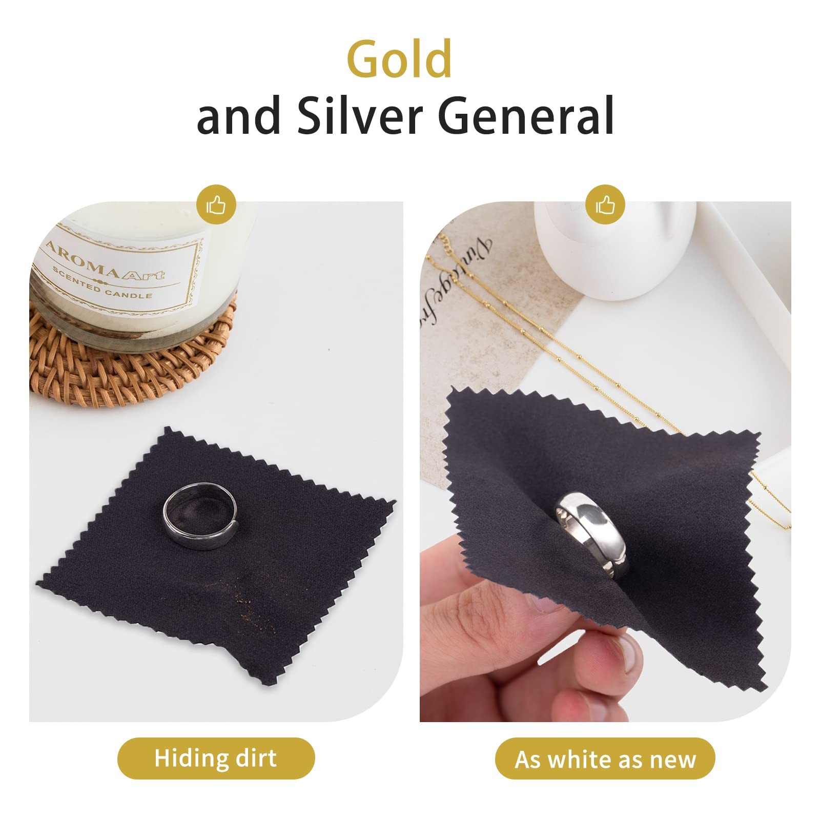 100pcs Premium Jewelry Cleaning Cloth, Silver Polishing Cloth Individually Wr…