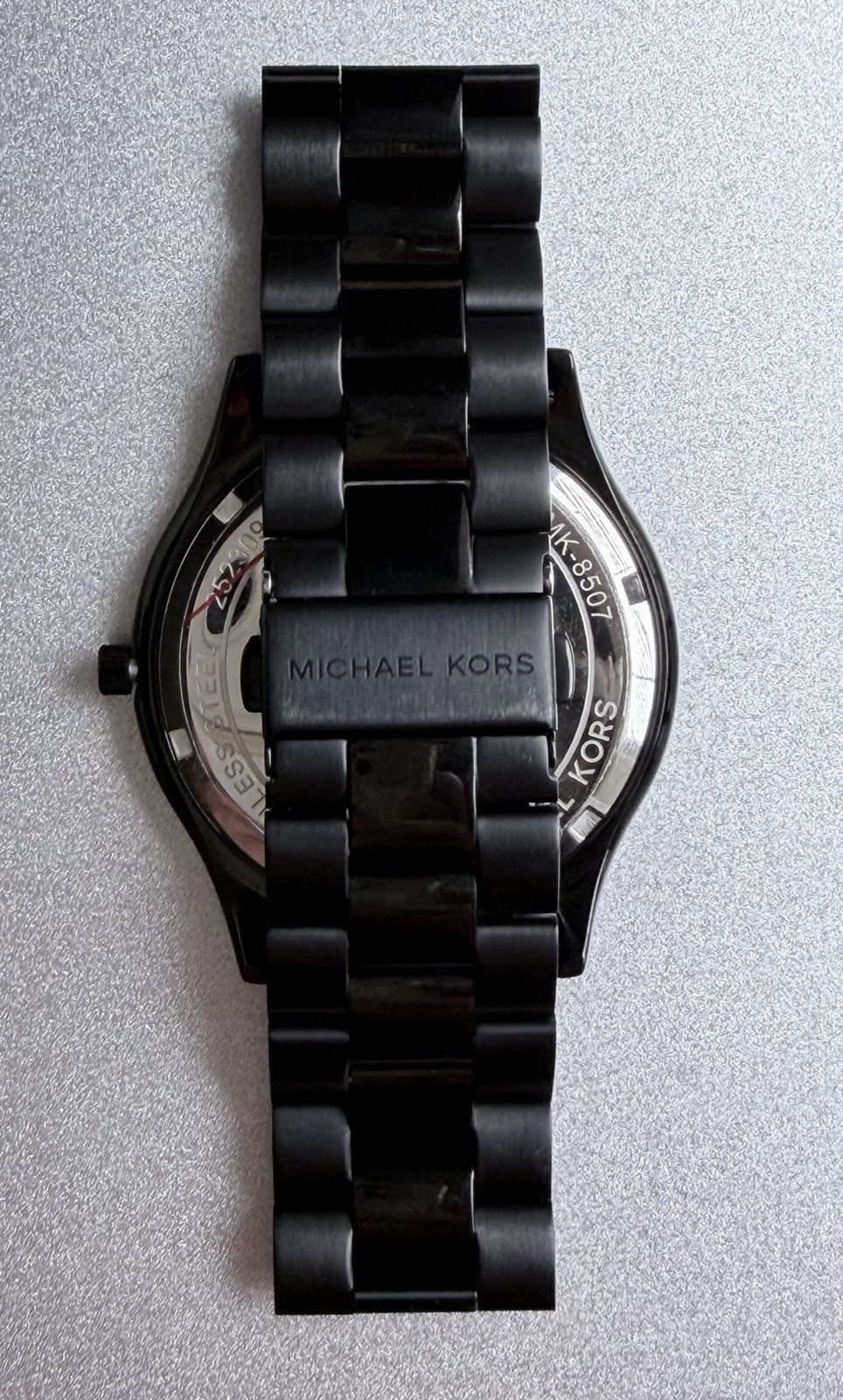 Michael Kors, Slim Runway, MK8507, Men’s, Black, Stainless Steel, Film Protected