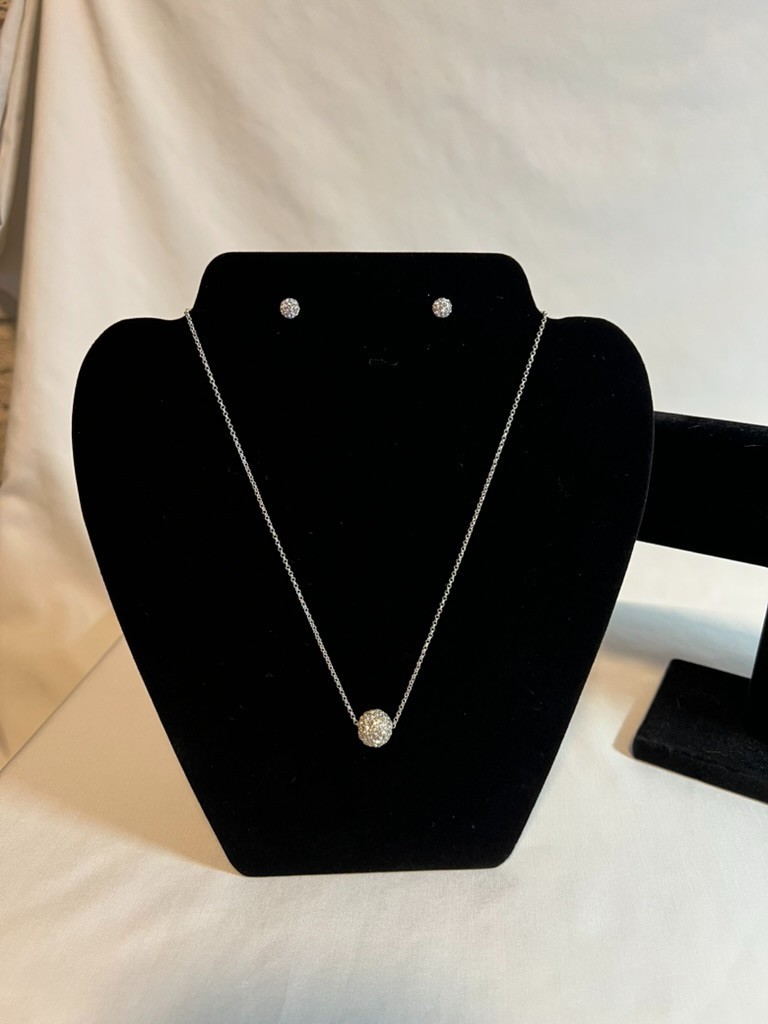 Sparkling Rhinestone Pave Ball Jewelry Set ft. DESIGNER Necklace