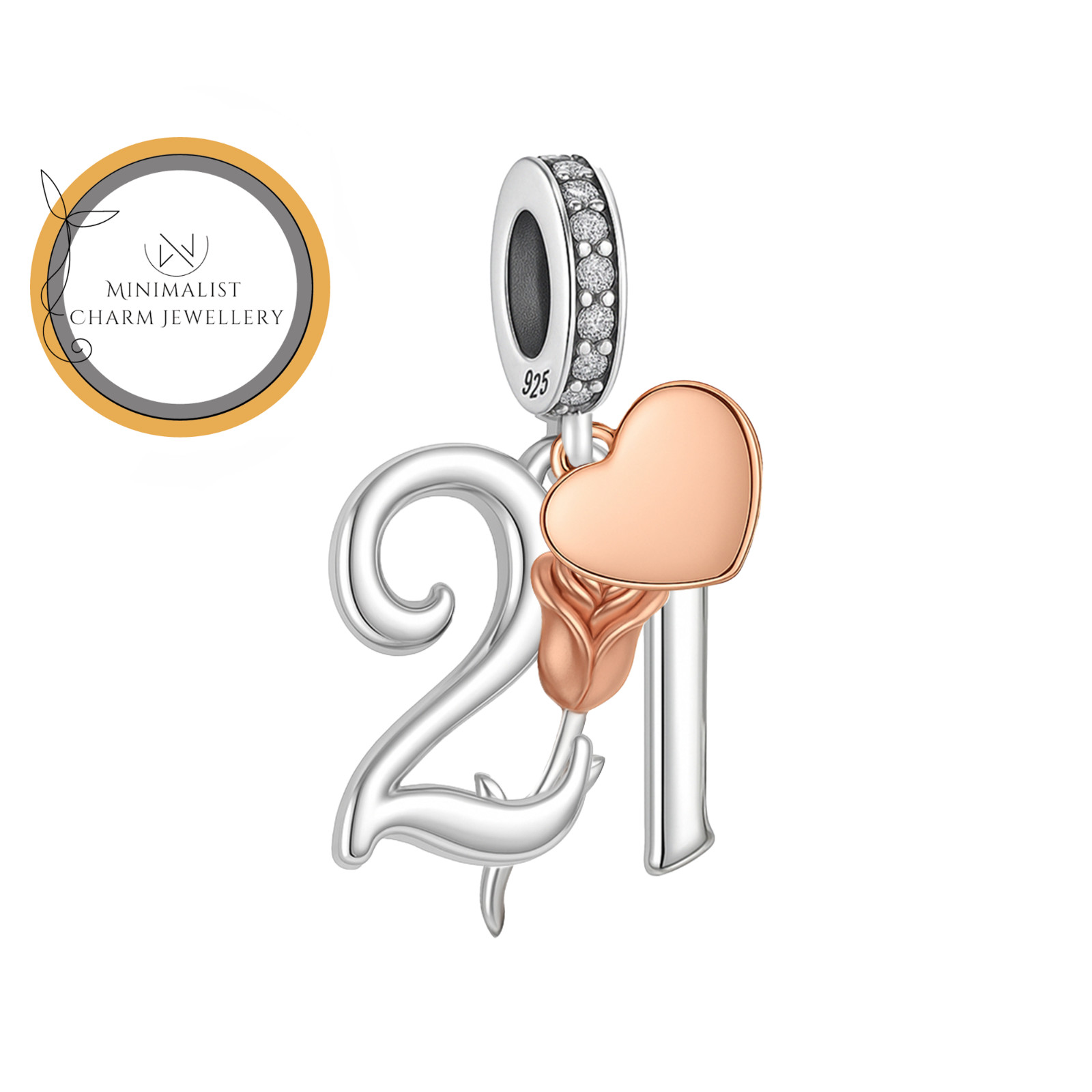 21st Birthday Charm For Bracelet, 21st Charm, Birthday Charm