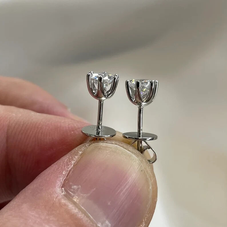 Certify Stud Earrings For Gift 0.50CT Round Natural Diamond JK/SI-I2 14k Gold
