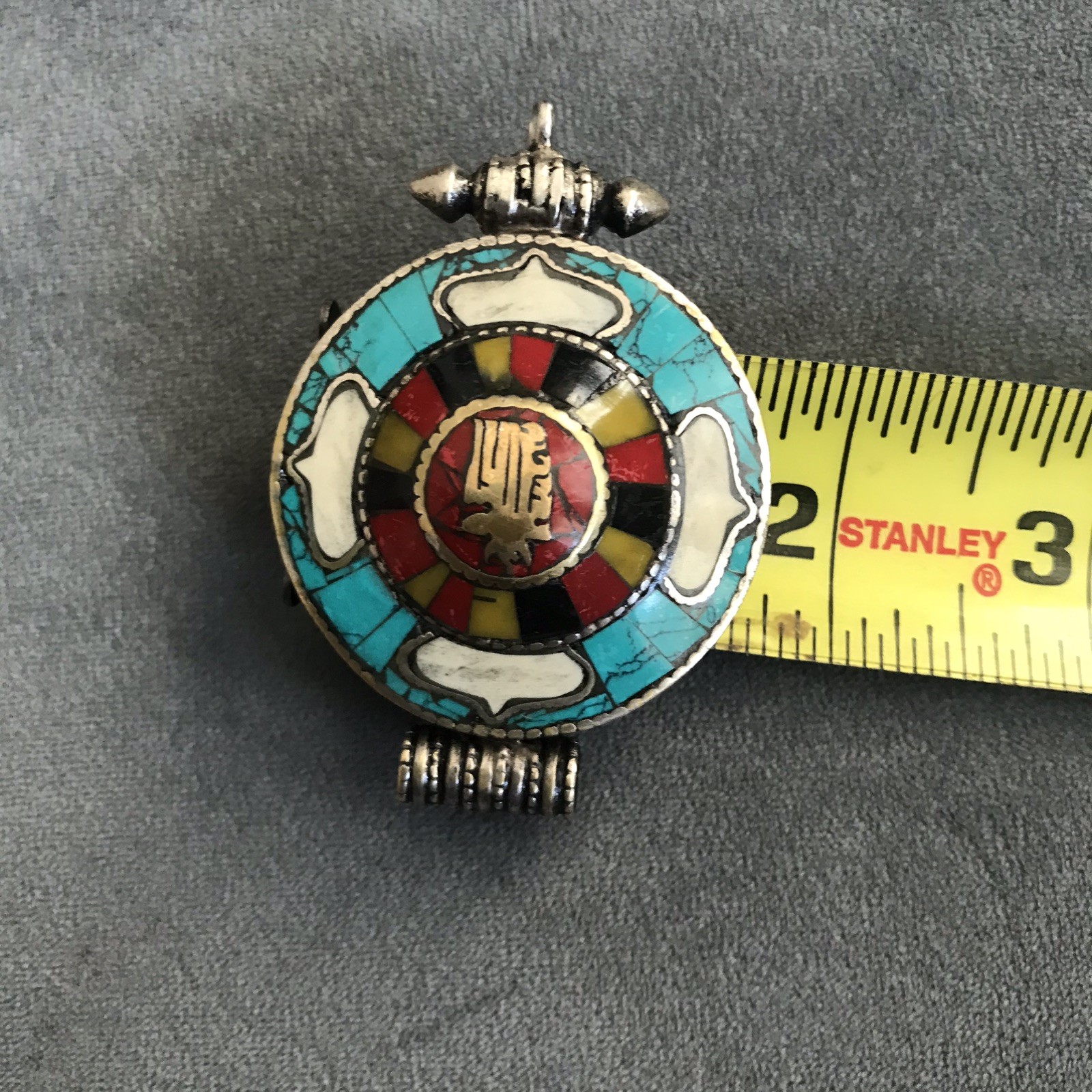 Vintage Tibetan Gau Prayer Box Pendant Opens Handmade Nepal Amulet Necklace 3”