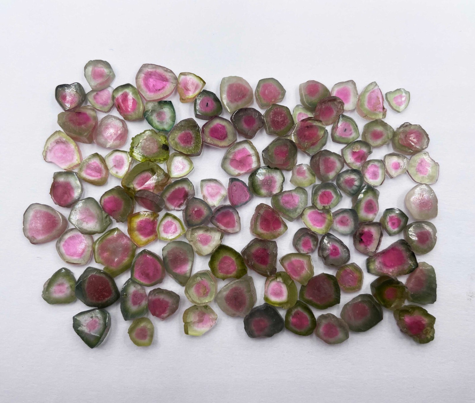 Natural Watermelon Tourmaline Slice Loose Gemstone Lot 10 Pcs 5*6-7*8 MM 10 CT