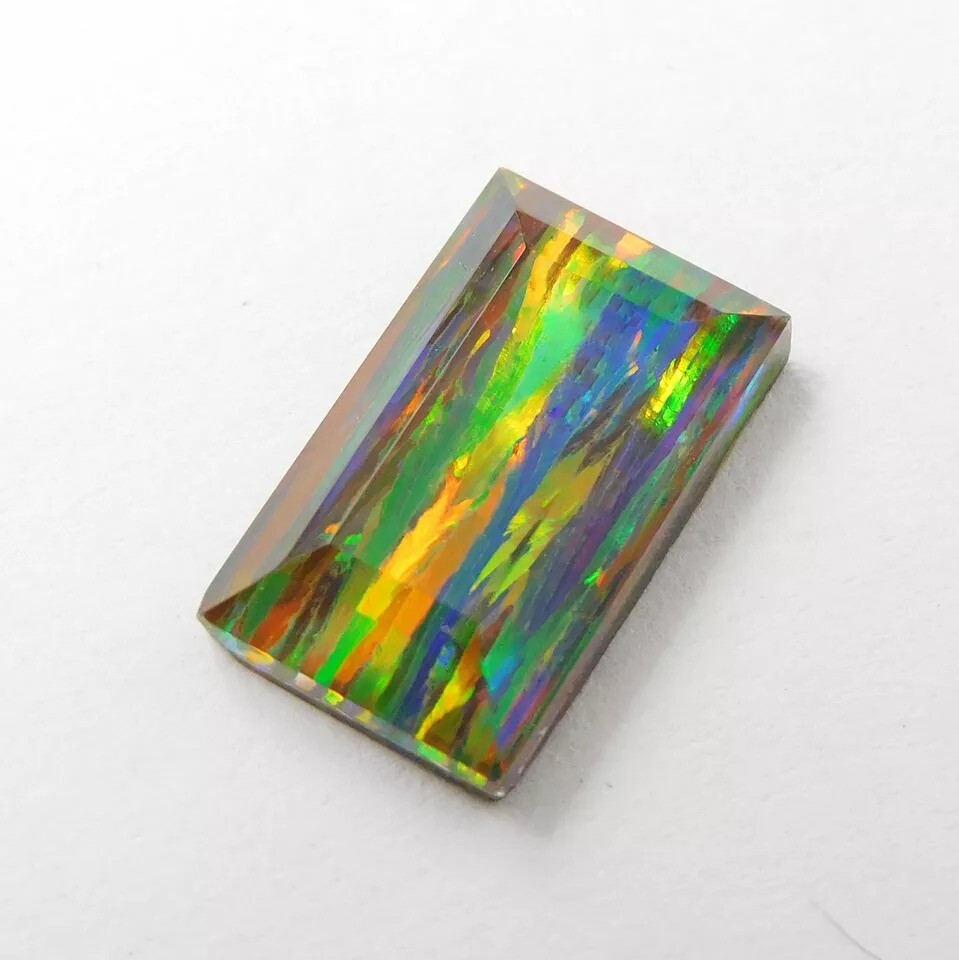 Ethiopian Emerald Cut Fire Opal CERTIFIED Rare 8+ Ct Natural Loose Gemstone