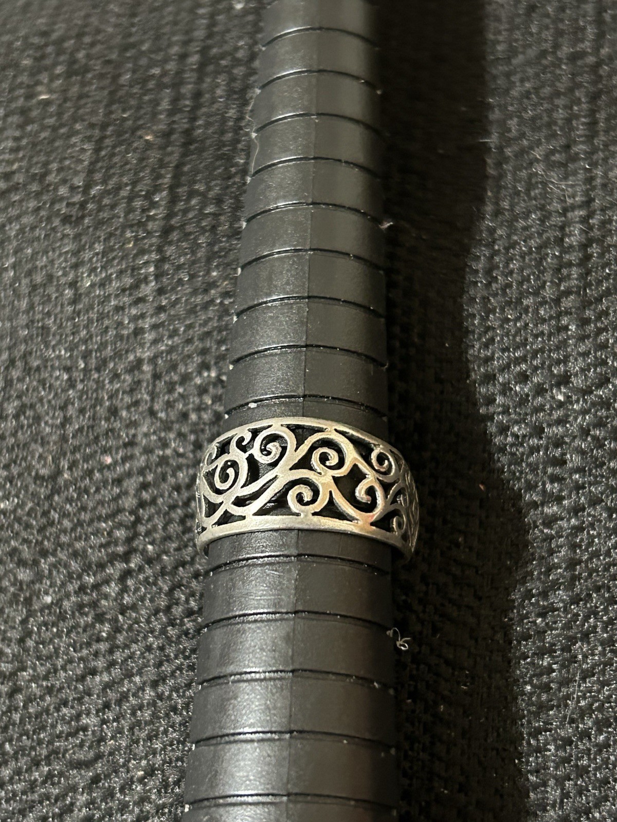 Vintage NF 925 Thailand Sterling Silver Scroll Filigree Band Ring Size 6