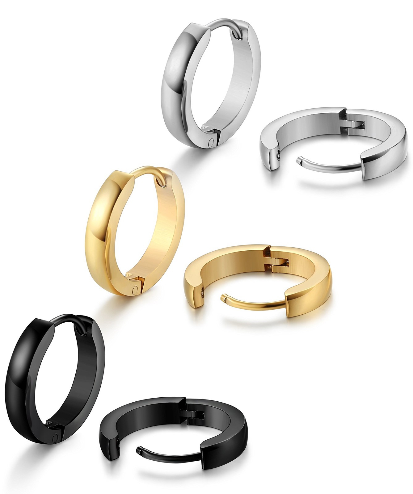 Hypoallergenic Small Hoop Earrings for Men Women 316L Surgical Stainless Stee…