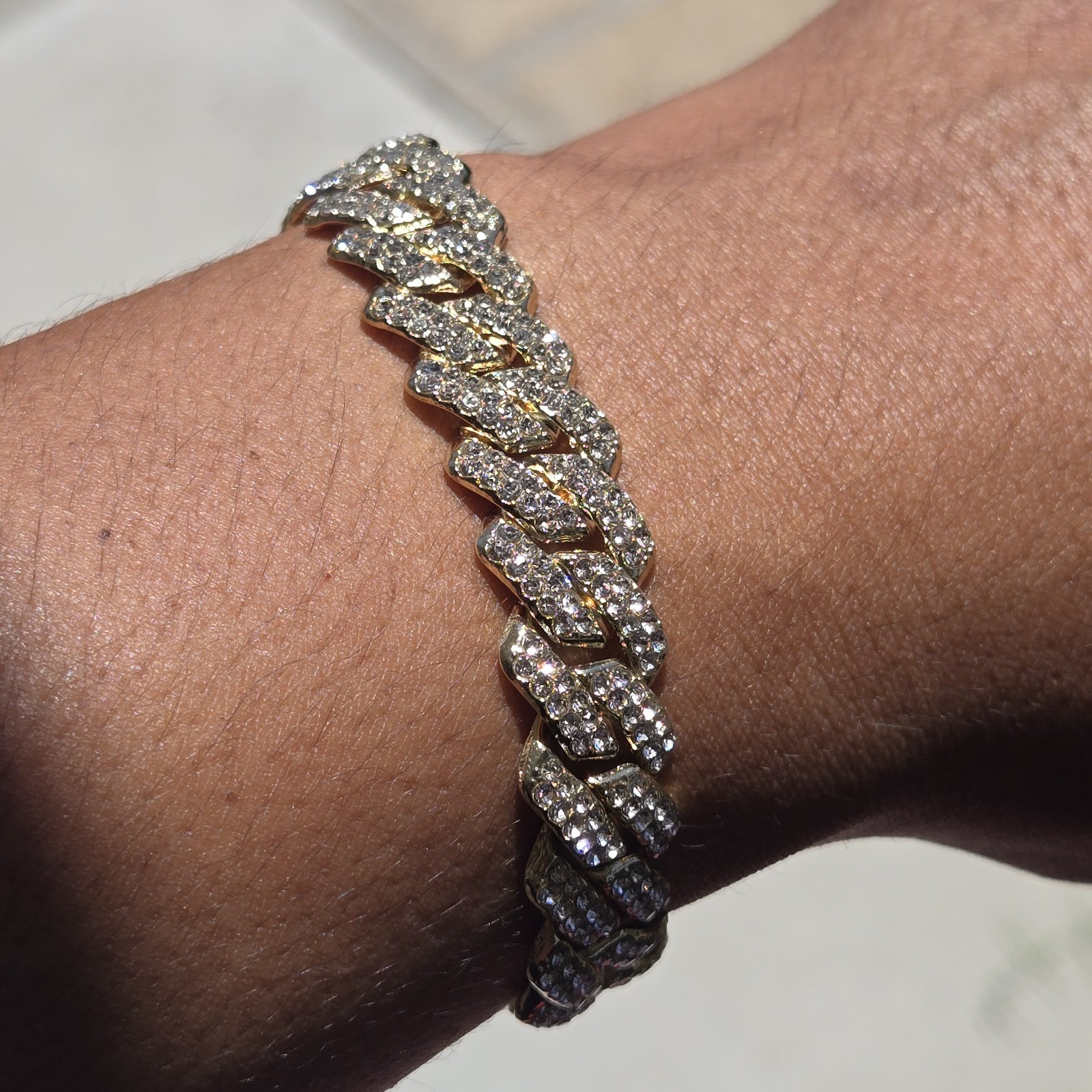 12mm Iced Out Cubic Zirconia Miami Stainless Steel Cuban Chain 20 Inch Necklace