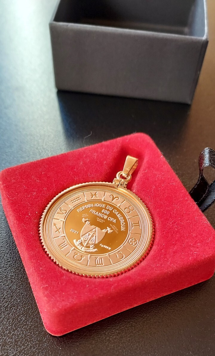 LEO Zodiac Pendant .999 Silver Coin Rose Gold Plated Limited Edition Free Ship
