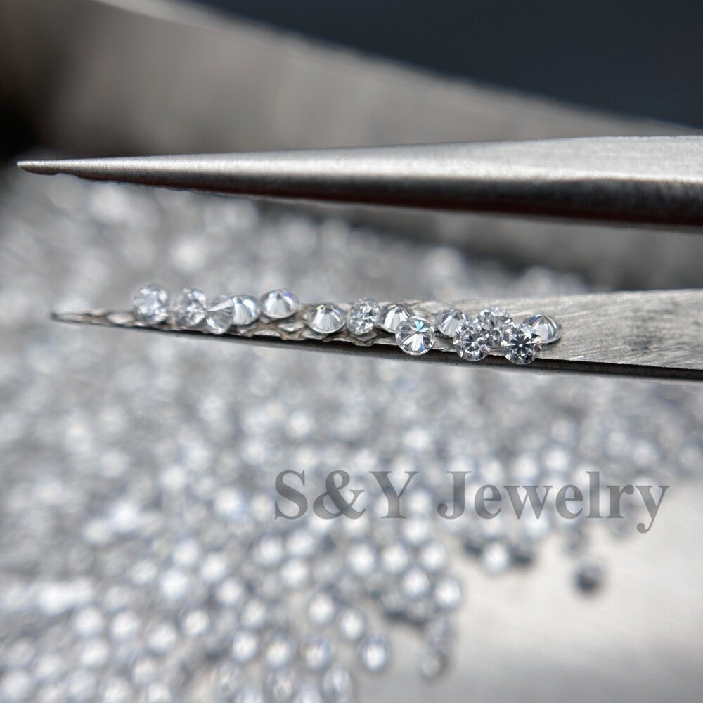 0.8MM-3.0MM 1000PCS Round White Loose Cubic Zirconia for Rings Jewelry Making