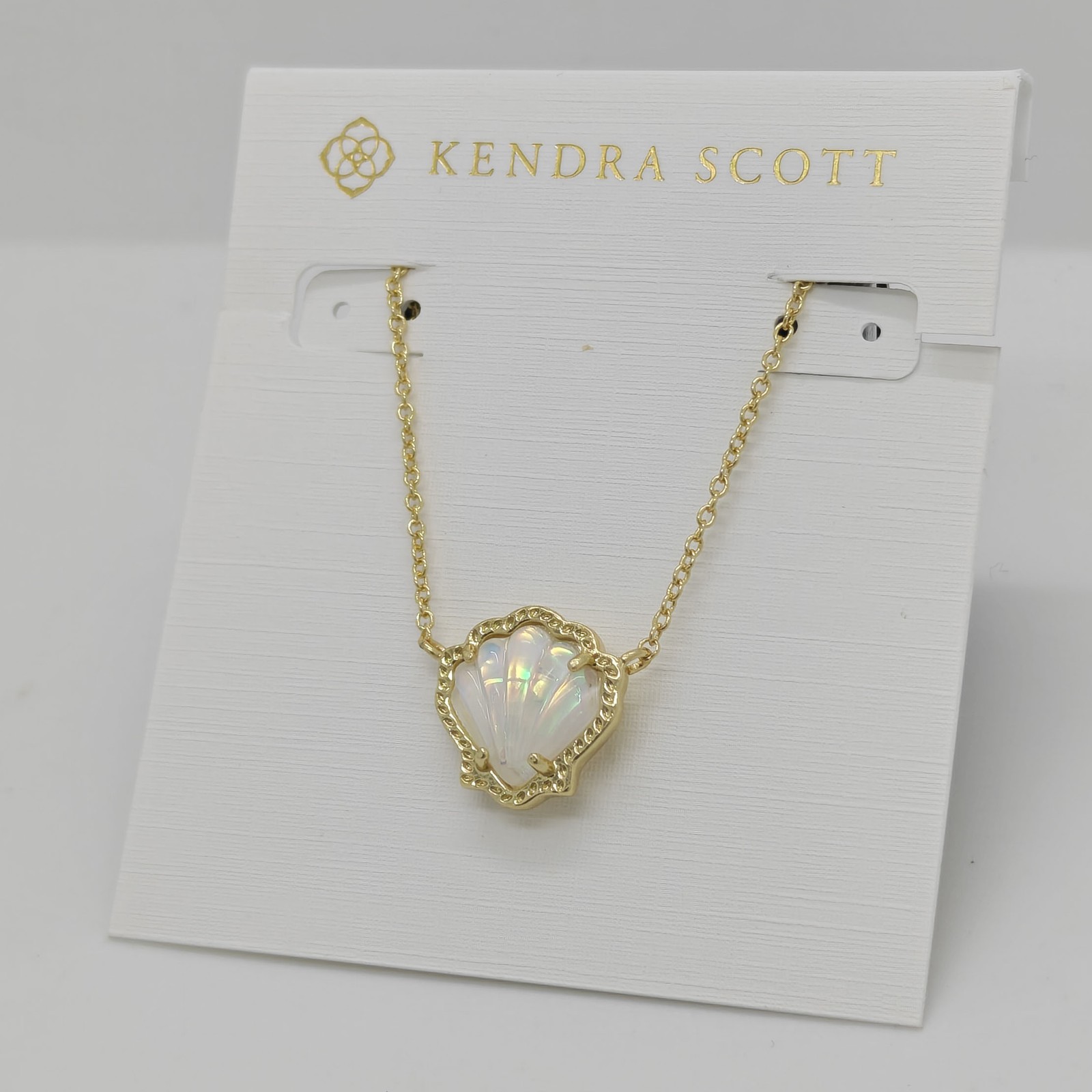 New Kendra Scott Brynne Gold Short Pendant Necklace In Lilac Abalone