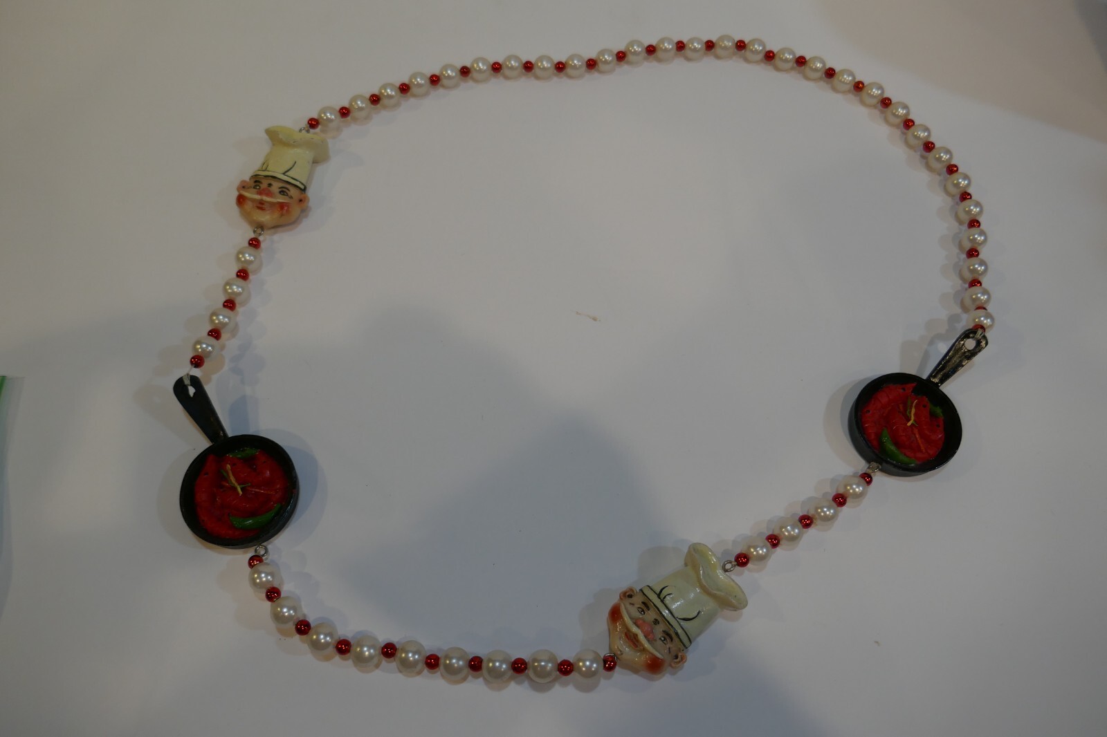 Chef and Frying Pan Charm Necklace Chef Kitchen Food Jewelry