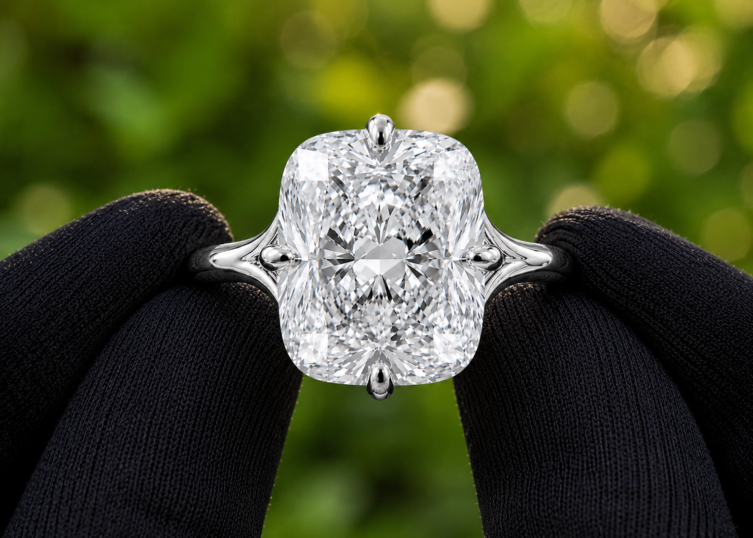 925 Sterling Silver Cushion Cut Engagement Ring White CZ Wedding Promise Ring