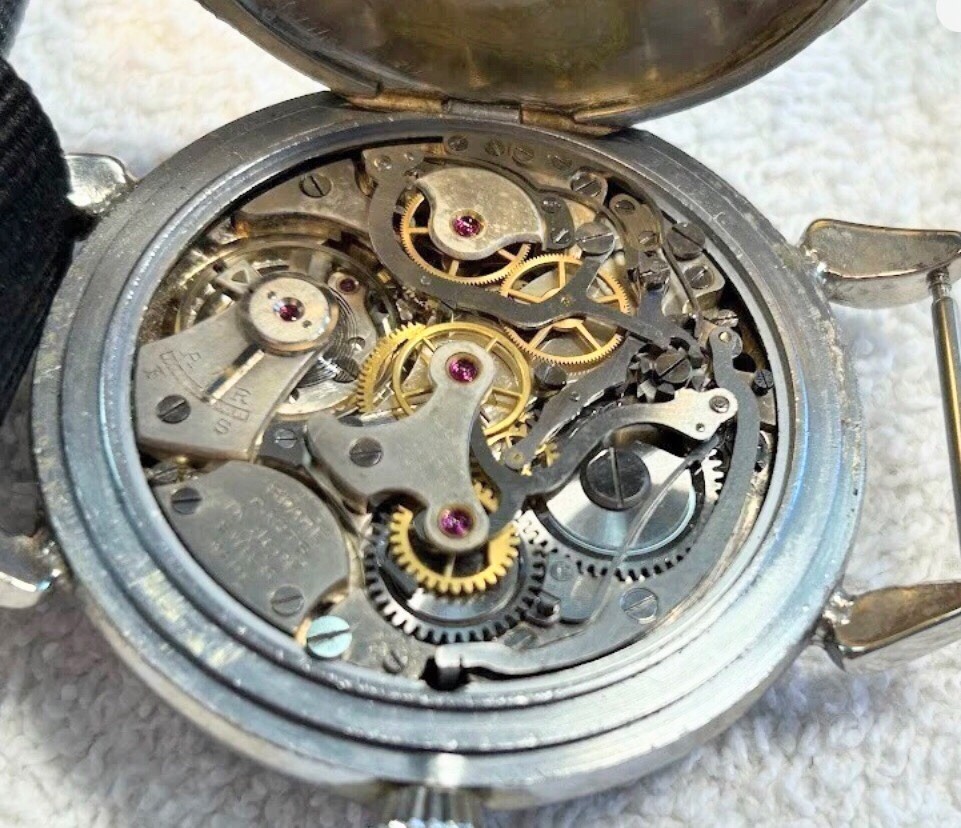 Antique Excelsior Park Chronograph Watch Black Dial – 17JL Swiss Made 1920-1930s