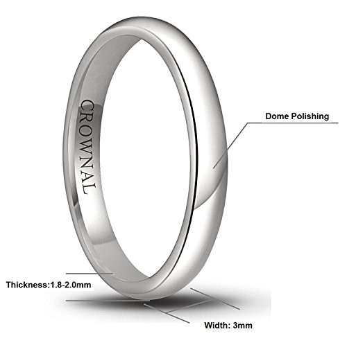 1mm 2mm 3mm 4mm 5mm 6mm 7mm 8mm Tungsten White/Yellow Gold/Rose Gold Plated W…