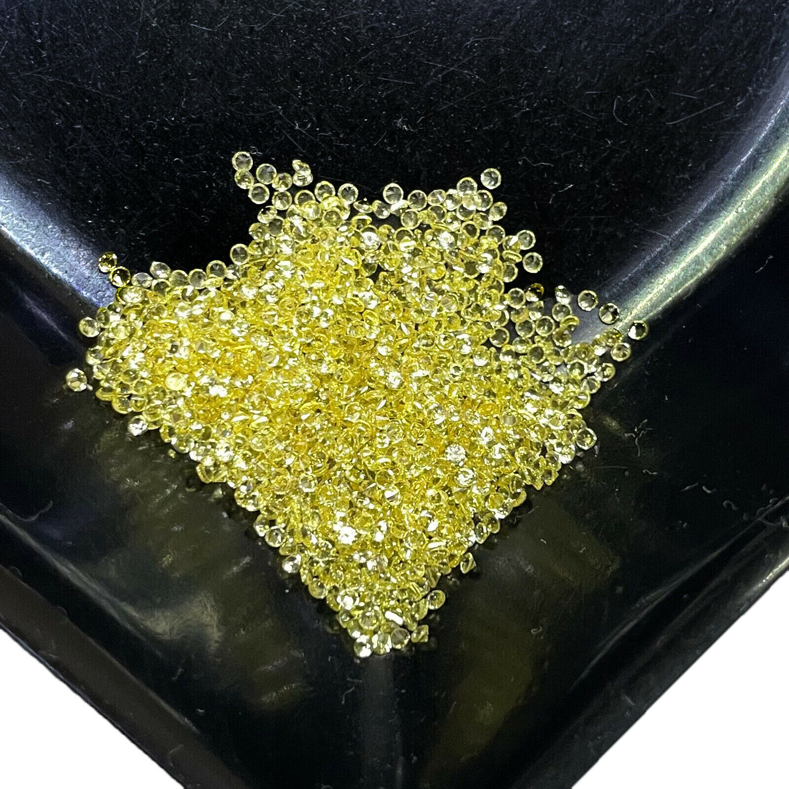 VVS 100 Pcs Natural Yellow Sapphire 1mm Round Diamond Cut Loose Gemstones Lot