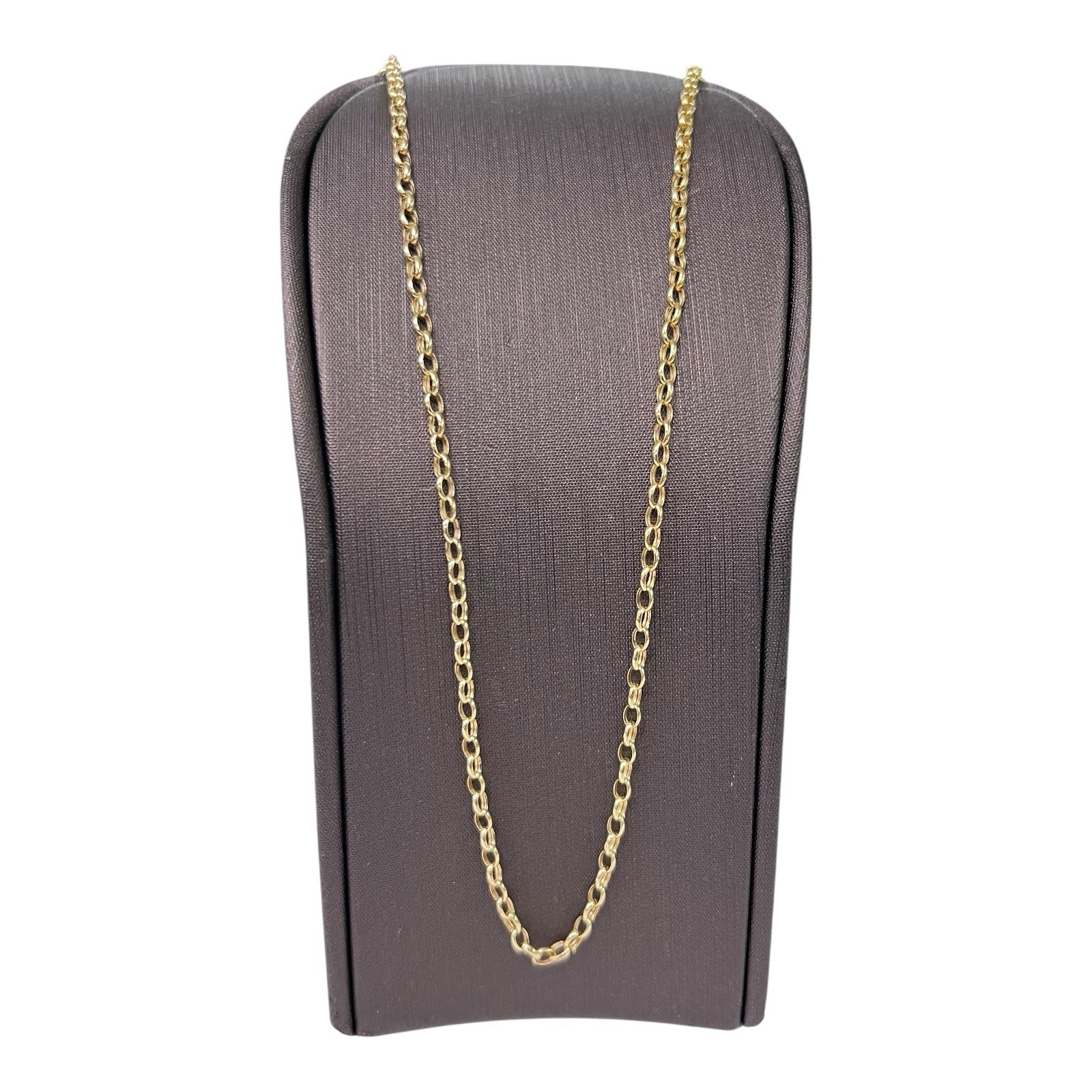 9ct 9k Yellow Gold Italian Fine Oval Belcher Chain Necklace 1.36 Grams 45cm New