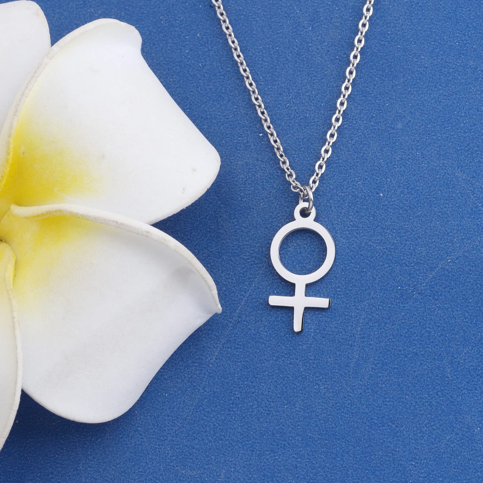 Feminine Astrological Gender Necklace Venus Symbol Charm Pendent Female Symbol P