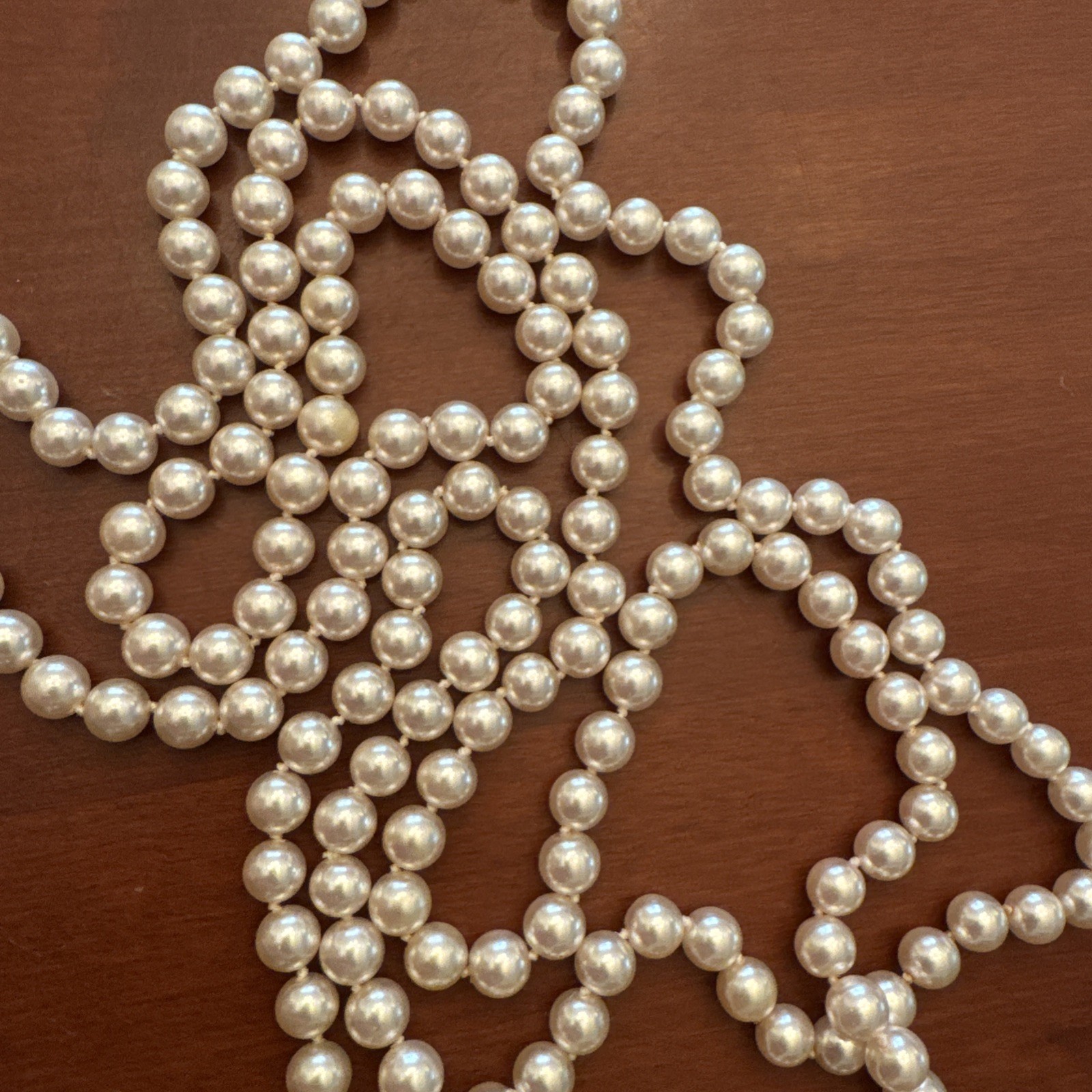 Vintage Pearl Classic Endless Extra Long 68” Layering Hand Knotted Necklace 341