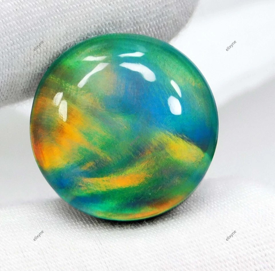 9+ MM Natural Doublet Aurora Fire Opal Cabochon Certified Gemstone Limited Stock