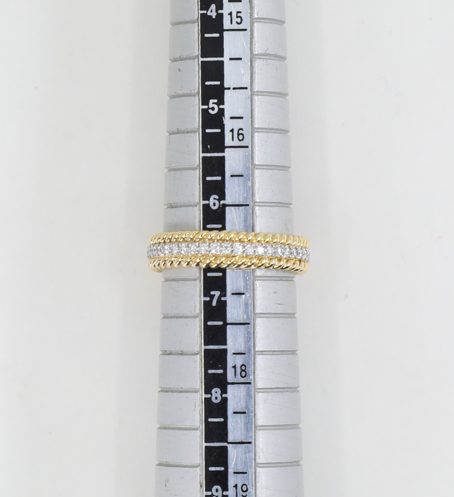 Tiffany & Co. Schlumberger Rope Two-Row Diamond Ring Gold & PT Sz 5 and 6.5