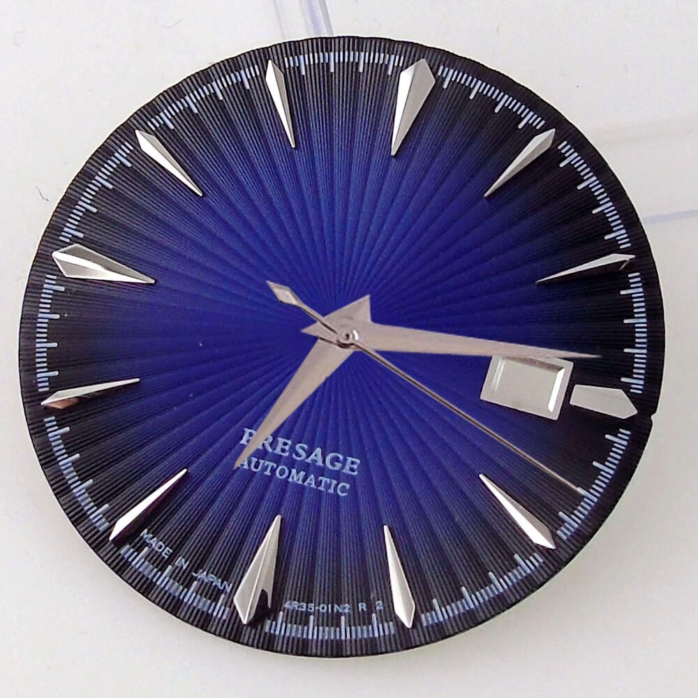 40mm Silver Rose Gold Watch Case Fit NH35 NH36 Black Blue 35mm Sunburst Dial