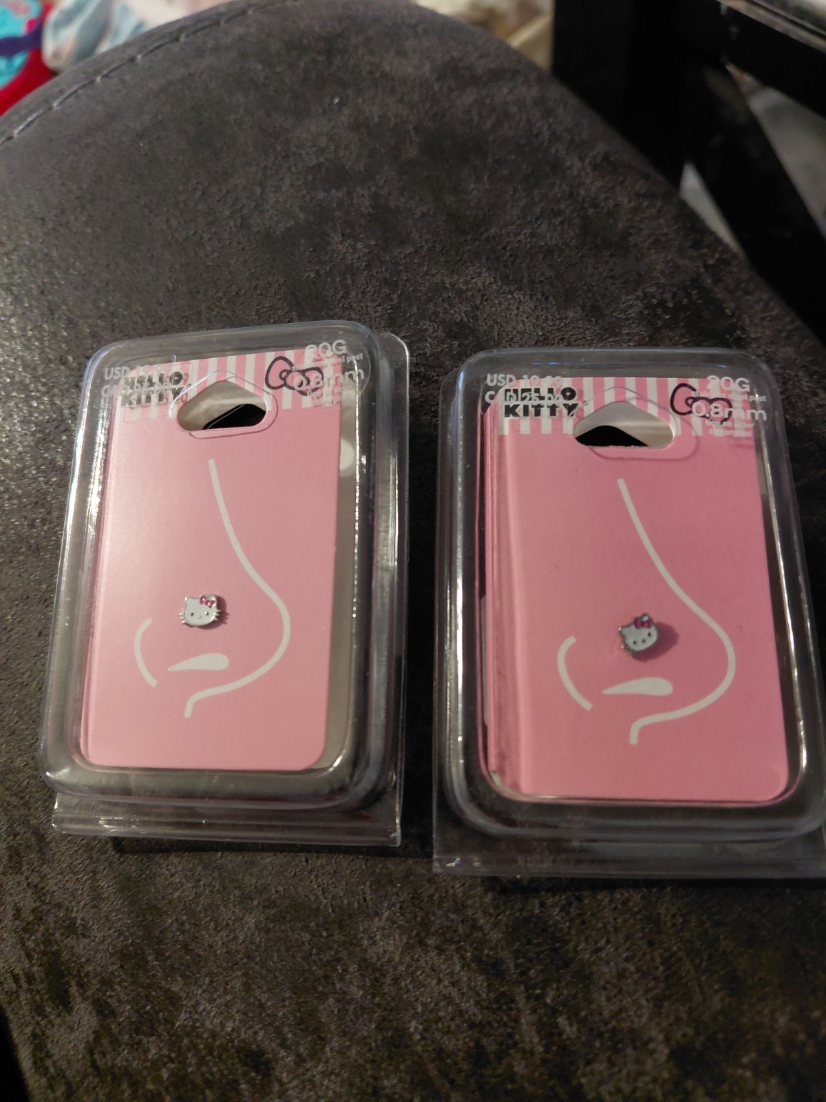 Sanrio Hello Kitty Claire’s Nose Ring NEW 20G 0.8mm Body Jewelry Face Pair of 2