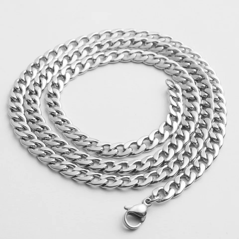 Men’s Unisex 316L Stainless Steel 6MM Curb Link NK Necklace Chain Wholesale