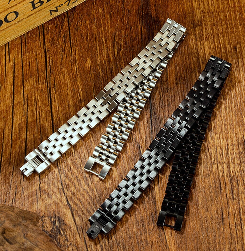 Hip Hop Fashion Men Boy Titanium Stainless Steel Chain Wrist Bracelet Bangle 8″