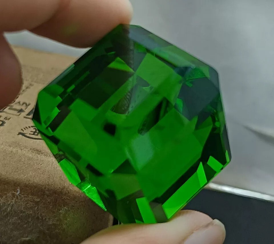 257.95 Ct Brazilian Cube Cut GREEN Topaz Loose Natural EGL Certified A++Gemstone