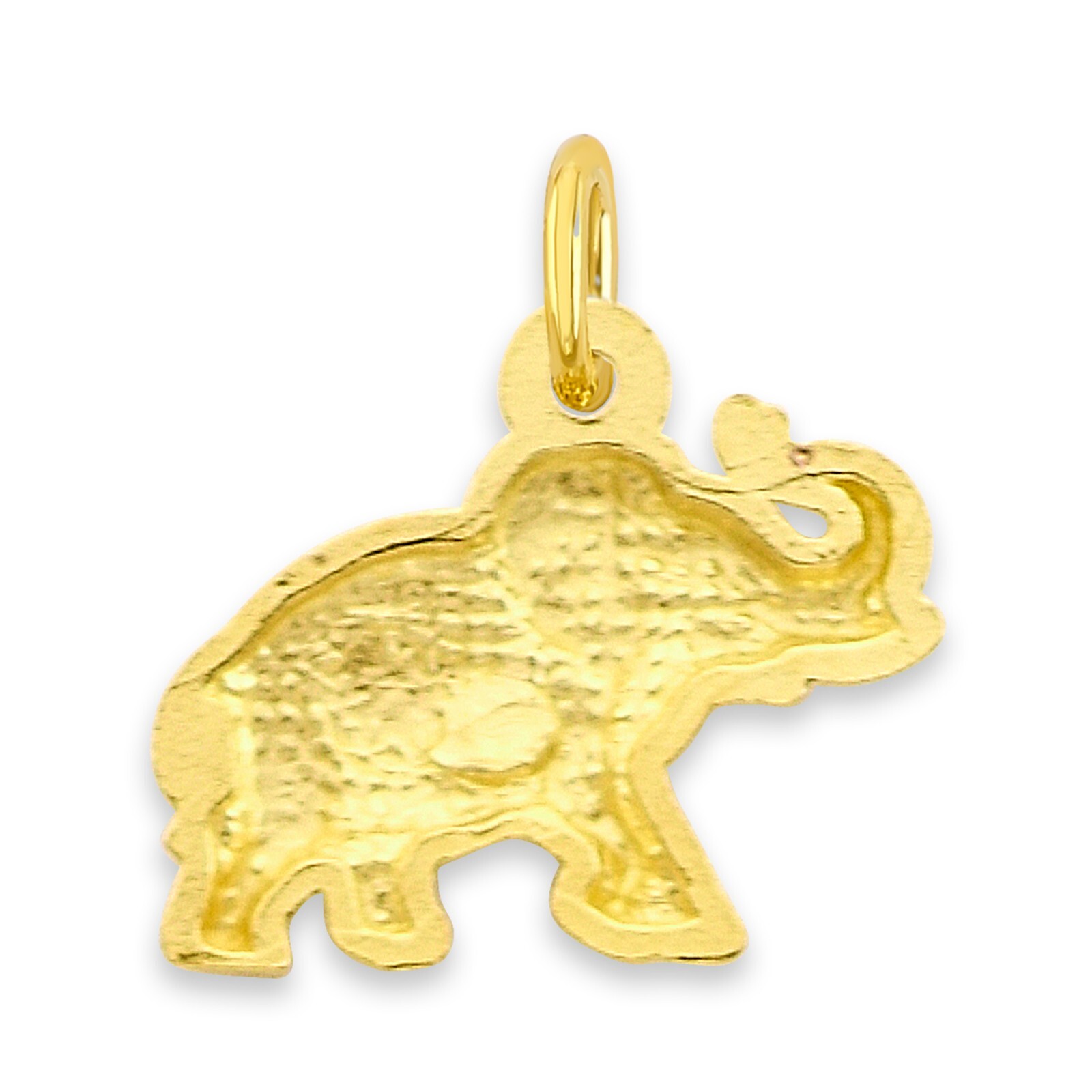 Solid Gold Elephant Charm in 10k or 14k, Tiny Good Luck Charm for Bracelet