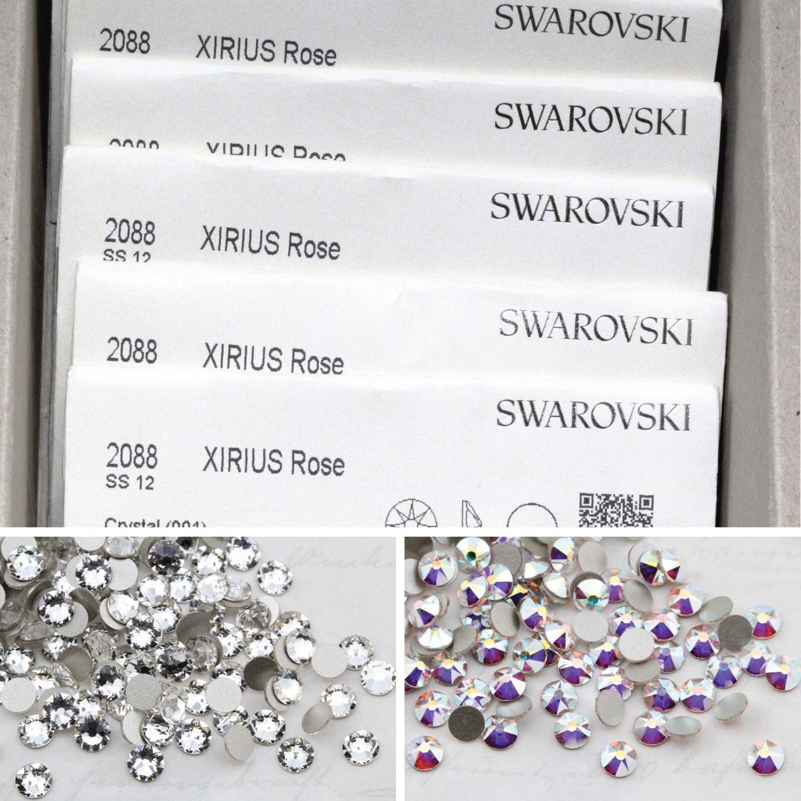1.7-6.5mm (72pcs) 2058/2088-Swarovski FlatBack Rhinestone Nail Art