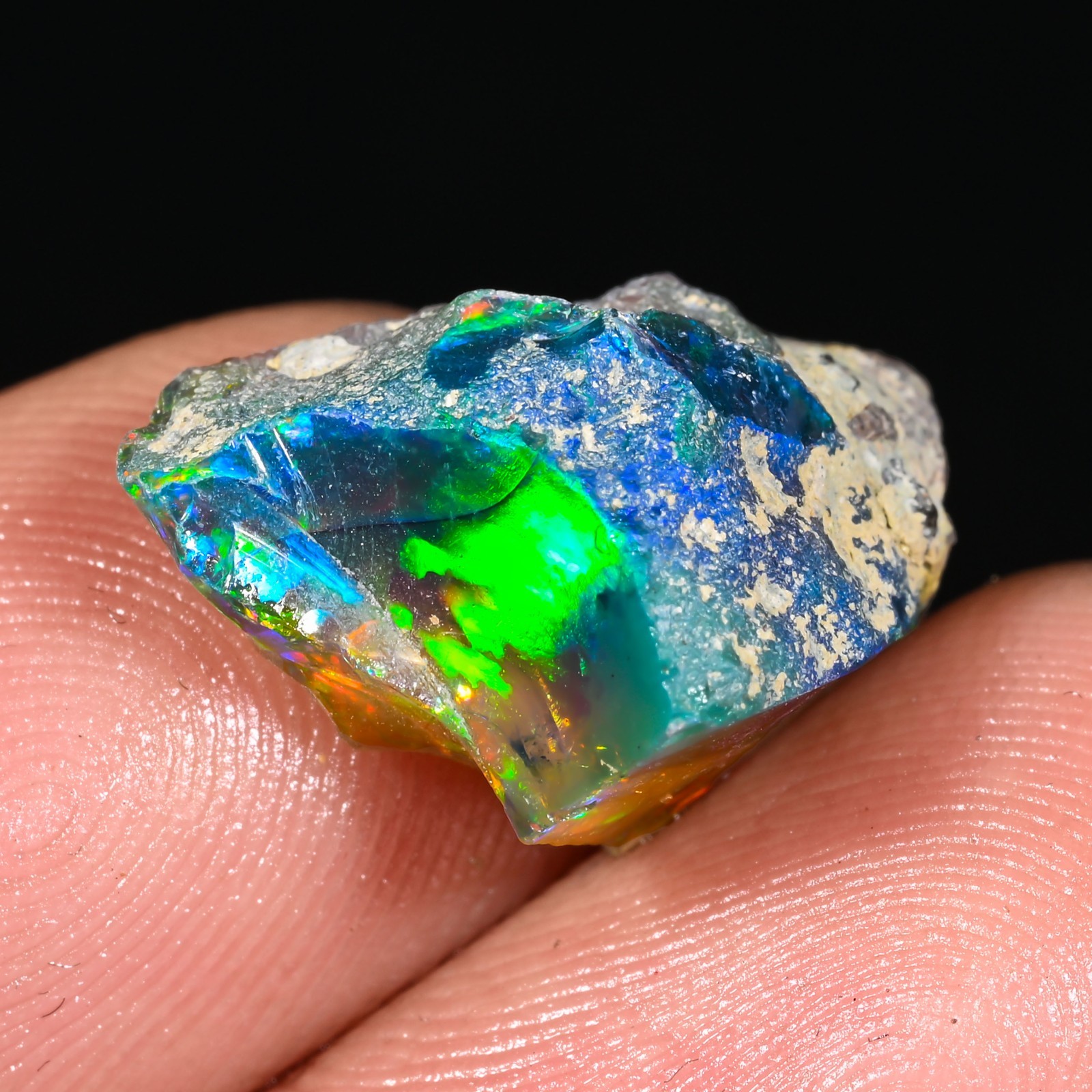 10 Ct Black Ethiopian Opal Rough, Jewelry Grade Welo Opal Rough, Multi Fire Opal