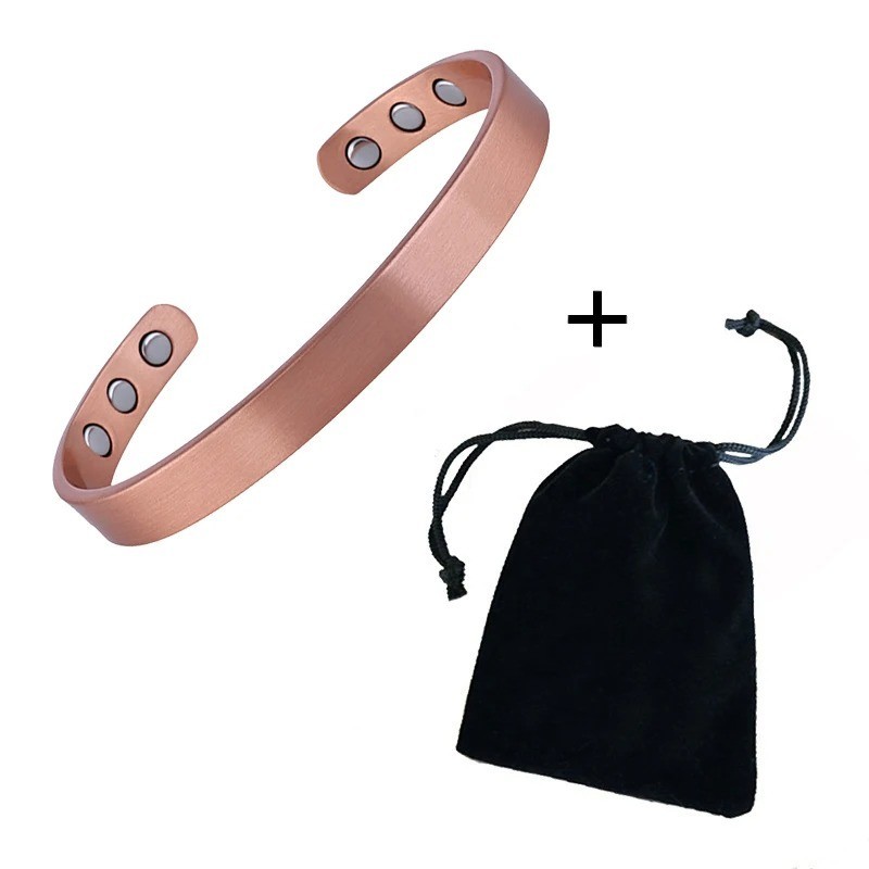 Pure Copper Bracelet for Men Women Arthritis Pain Relief, Adjustable Cuff Bangle