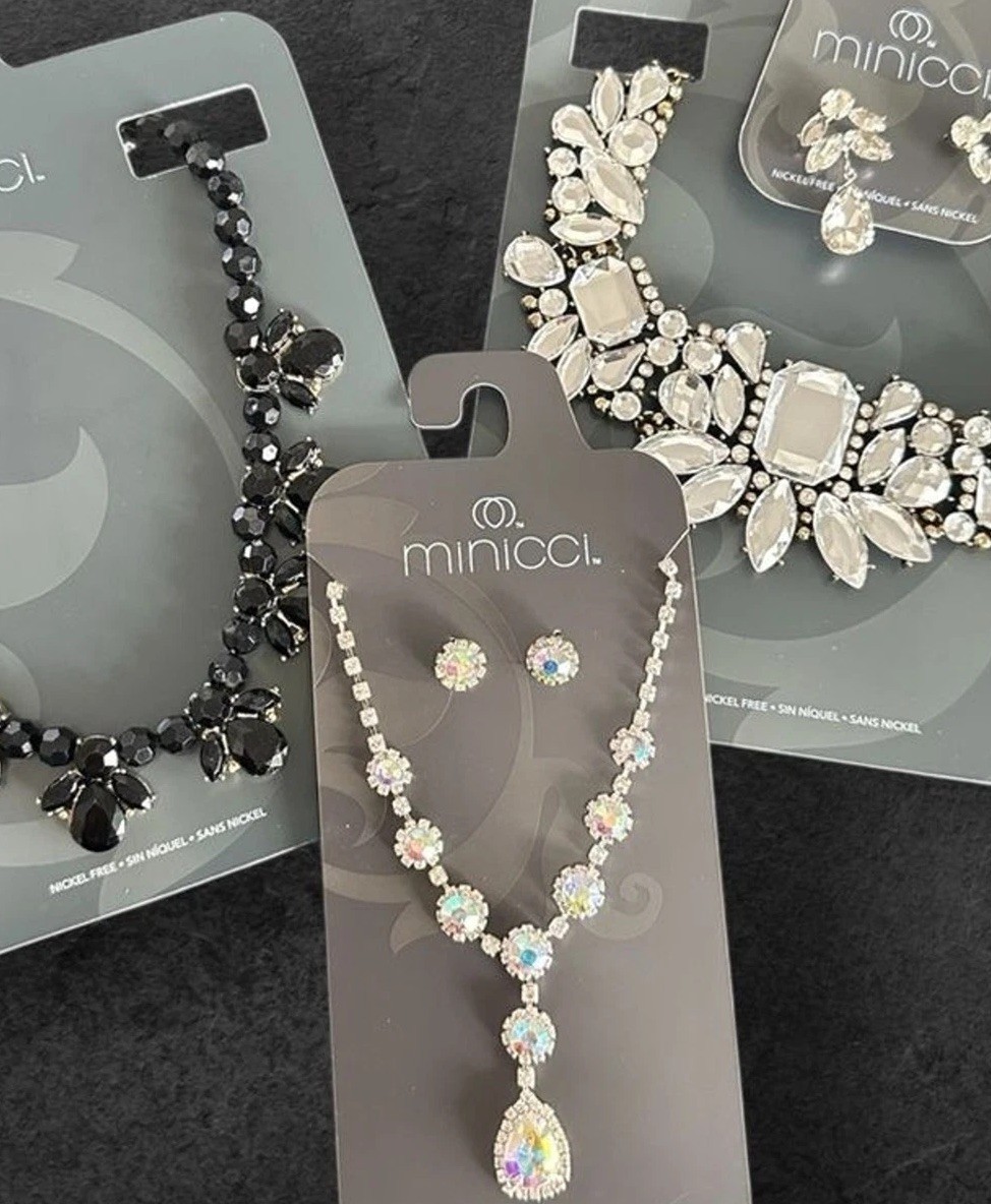 Minicci Jewelry Lot Prom Special Occasion Necklace Earring Set