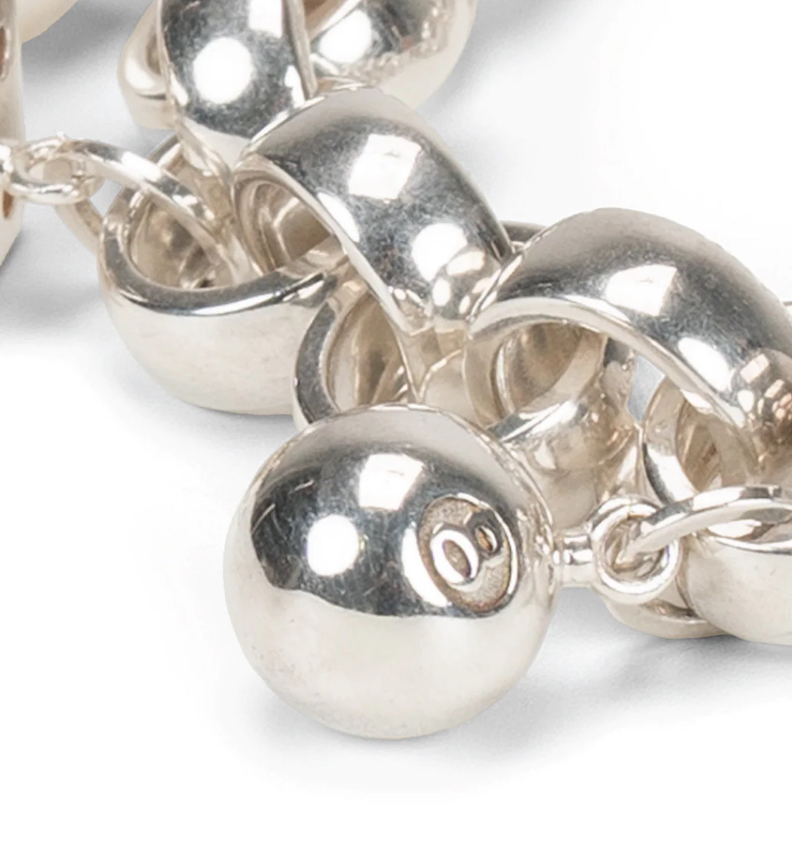 Stussy Charm Bracelet 925 Sterling Silver Pearl Chain Link Streetwear Jewelry Un