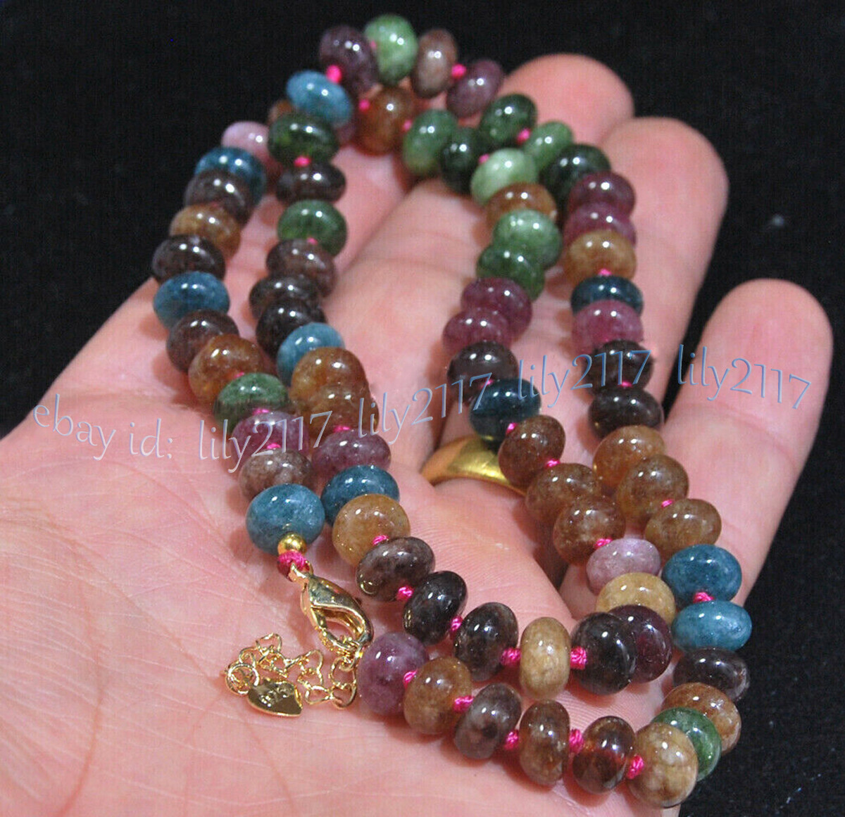 Natural Colorful Tourmaline Rondelle Gemstone Beads Necklace 14-48” 4x6mm 5x8mm