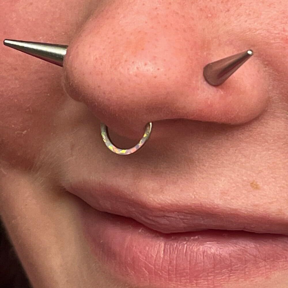 6 Pcs/lot 20g Stainless Steel Spike Nose Stud L/S-Shape Nostril Piercing 6-10MM