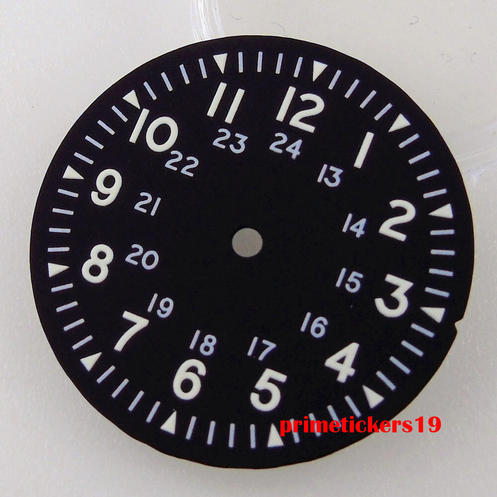 29mm Black Dial Hands Set Green Luminous Fit NH35 NH36 ETA2824 PT5000 Movement
