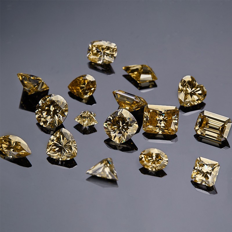 Champagne 0.5-3ct Multiple Shapes Moissanite Loose Stone VVS1 Wholesale Price