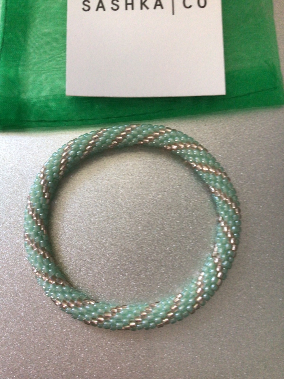 PINK & MINT 7″ ROLL ON SASHKA BRACELETS, 3 PCS