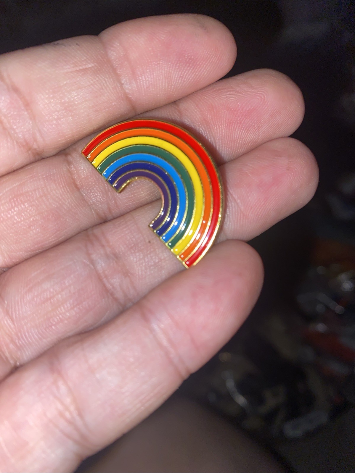 1” Enamel Rainbow Pin – Lapel, Purse, Backpack Pride Month Safety back Quality